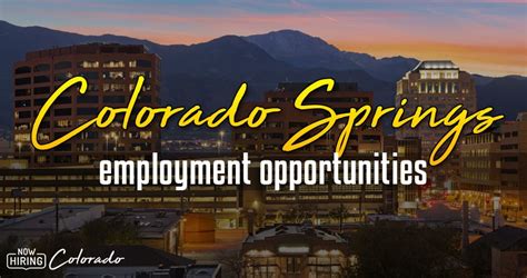 Apply to Finance Manager, Restaurant Staff, Examiner and more. . Colorado springs city jobs